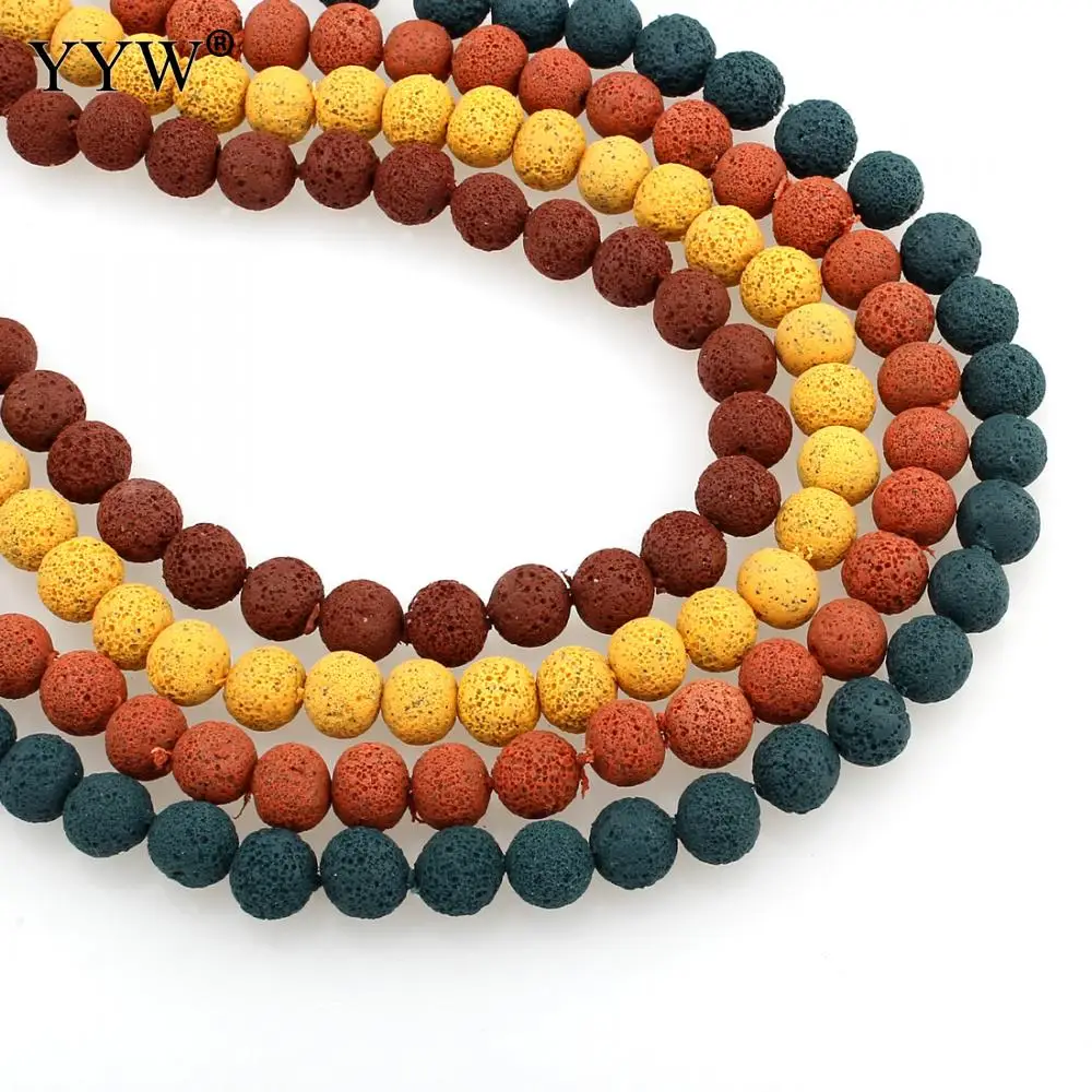 

YYW Designer Jewelry New Arrival Colorful 8mm Round Beads Strand Polymer Clay Beads Imitation Lava Stone Loose Beads DIY