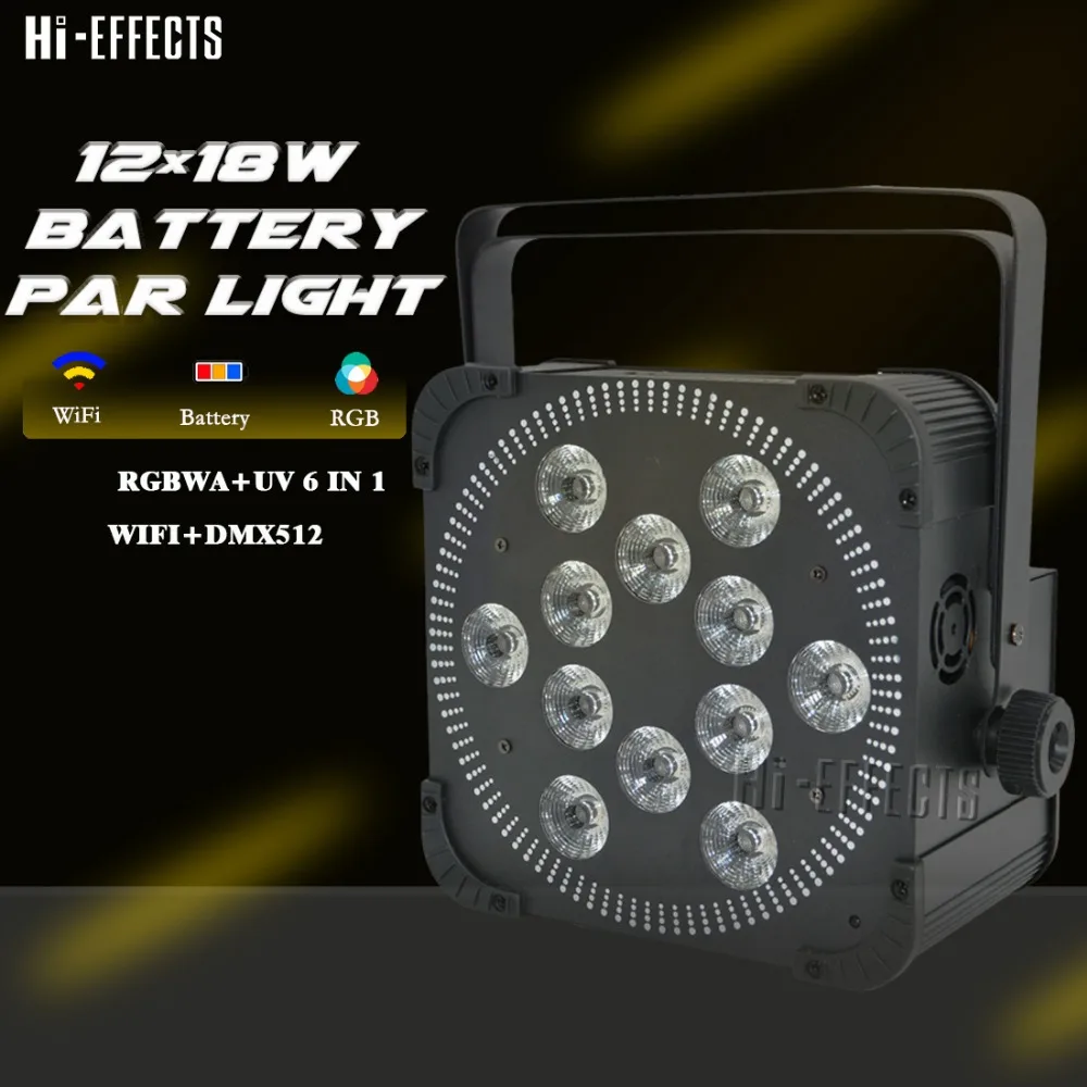 12 шт. * 18 Вт Батарея DMX par свет беспроводной Wifi led can RGBWA UV 6 в 1 с ИК пультом