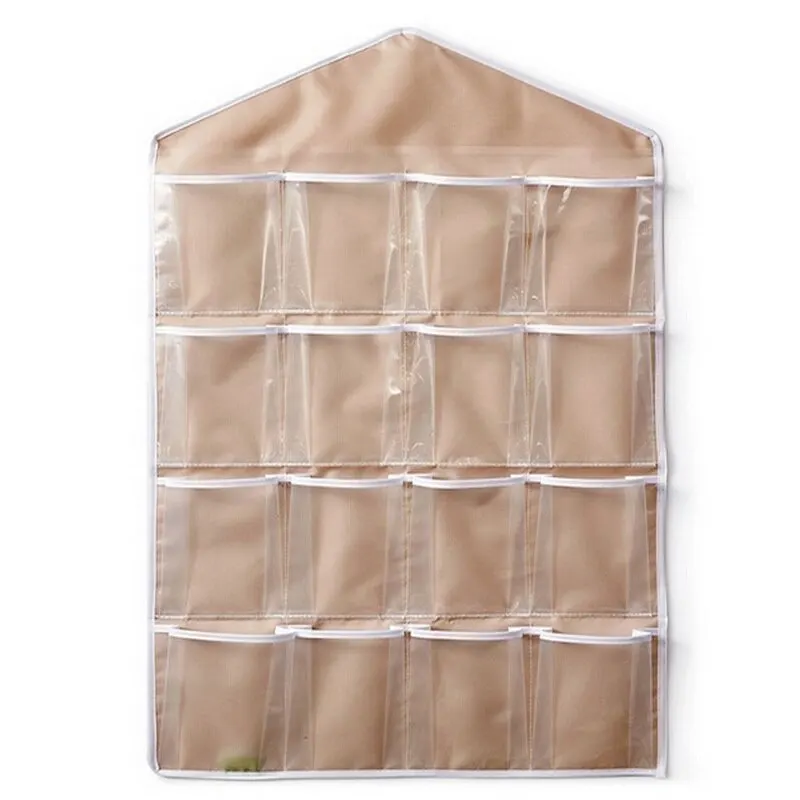 16 карманов прозрачный подвесной мешок Носки Бюстгальтер Нижнее белье вешалка органайзер для хранения домашняя дверь настенный шкаф сумки для мелочей