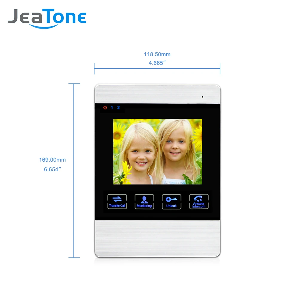 JeaTone 4 дюймов 4 проводной дверной телефон видеодомофон дверной звонок Система камер домашней безопасности водонепроницаемый датчик движения на дверной панели