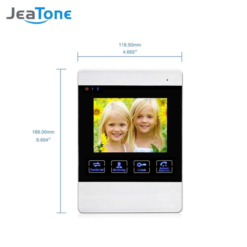 JeaTone 4 дюймовый проводной дверной телефон видеодомофон звонок водонепроницаемый