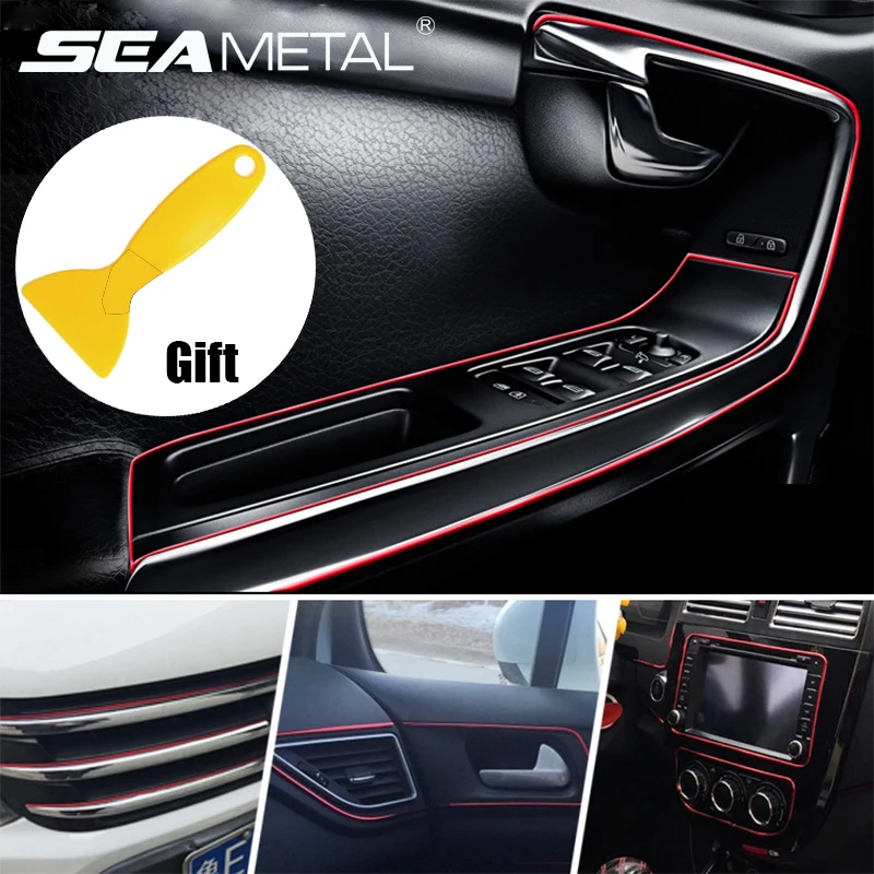 

10M Car Styling Moulding Trim Strip Interior Decoration Dashboard Sticker Decals Door Air Outlet Auto Accessories Car-Styling