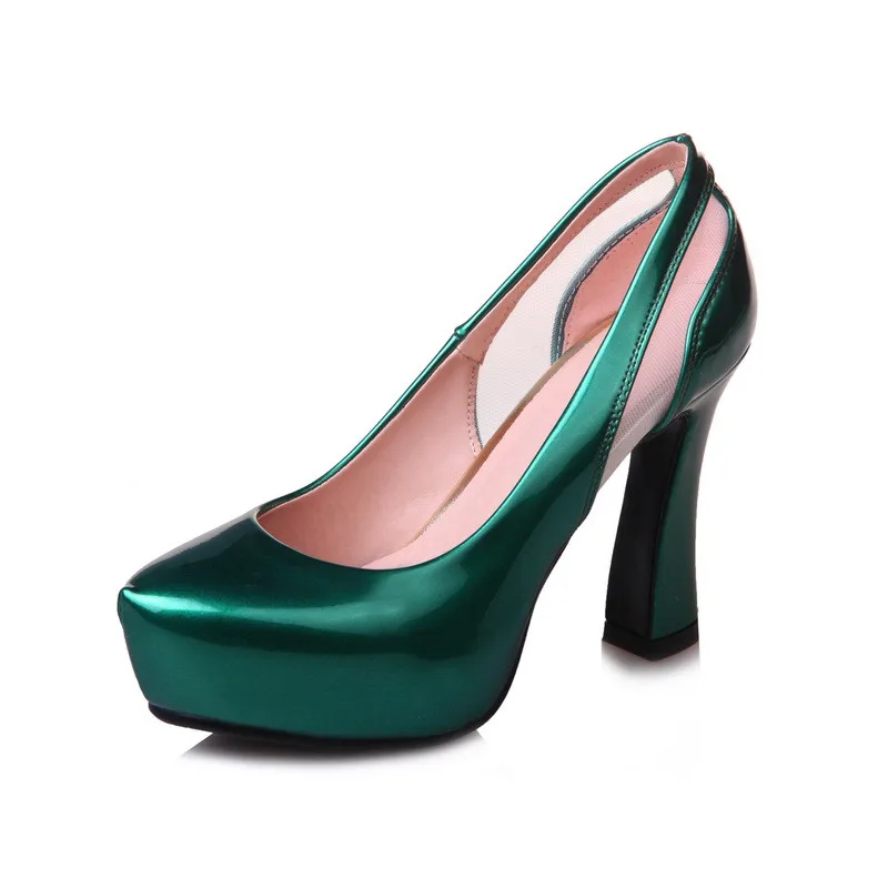 YMECHIC New Reach Fashion Green Blue Heels Women Platform Sexy High Heel Pumps Slip on Ladies Party Shoes Summer Plus Size