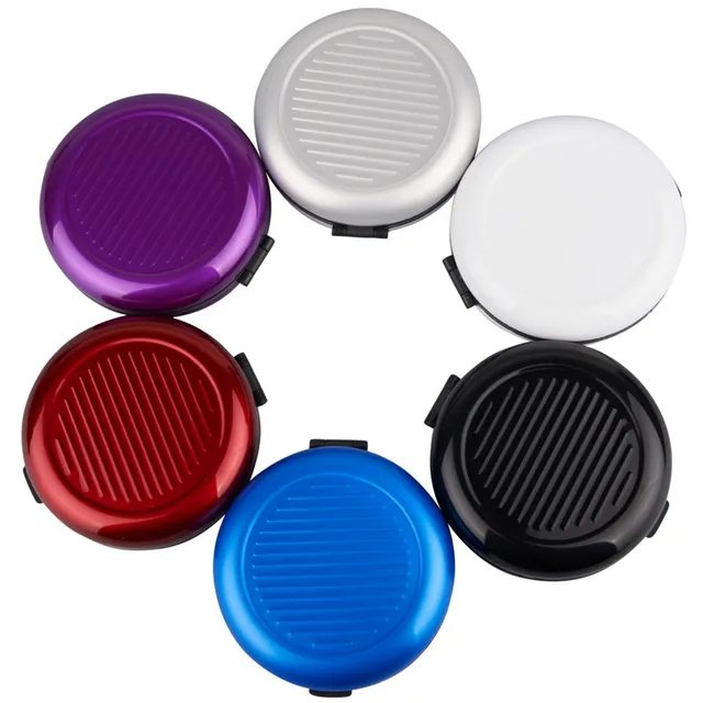 8 Colors Round Aluminum Euro Coin Dispenser Storage Box Purse Wallet