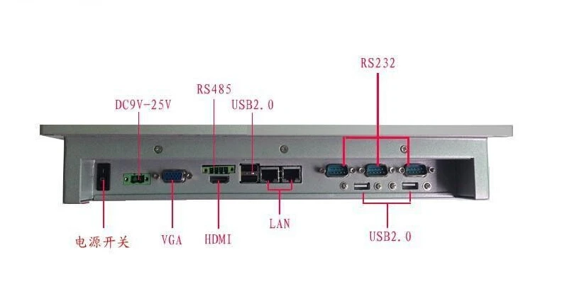 IP65 Водонепроницаемый 8.4 дюймов безвентиляторный сенсорный экран промышленных ПК панели 2 * RJ45 и 2lan и VGA