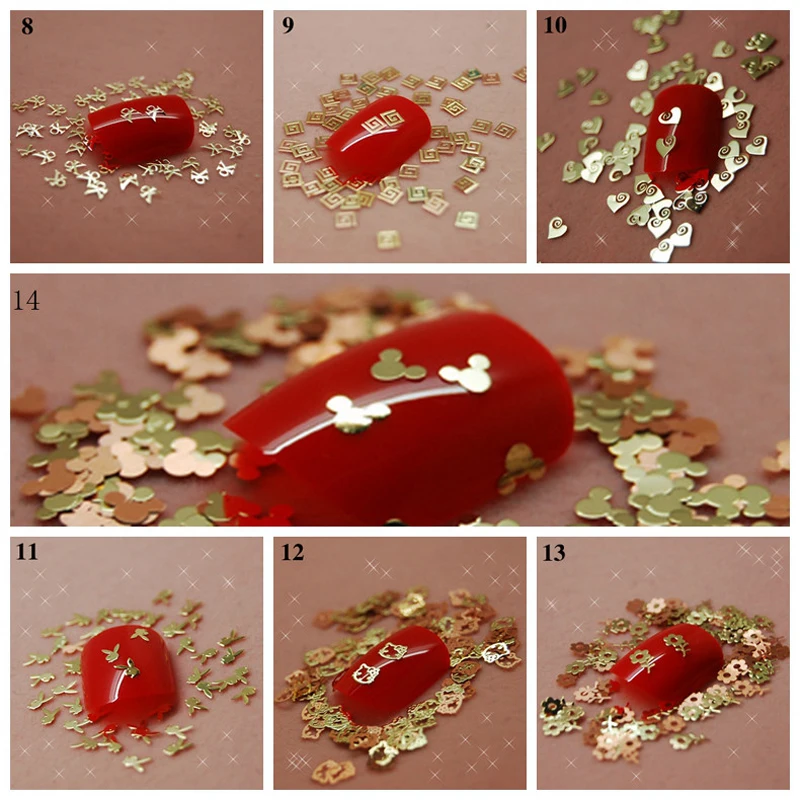 Около 800 шт./лот дизайн с буквенным узором золотые металлические блестки для нейл Арта(искусство украшения ногтей) Стразы украшения DIY Салон Советы