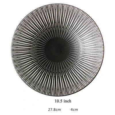 Западное блюдо, 8 дюймов и 10,5 дюймов, набор обеденных тарелок с геометрическим узором, фарфоровые десертные закуски, торты, блюда для кухни, ресторана p - Цвет: D 10.5 inch