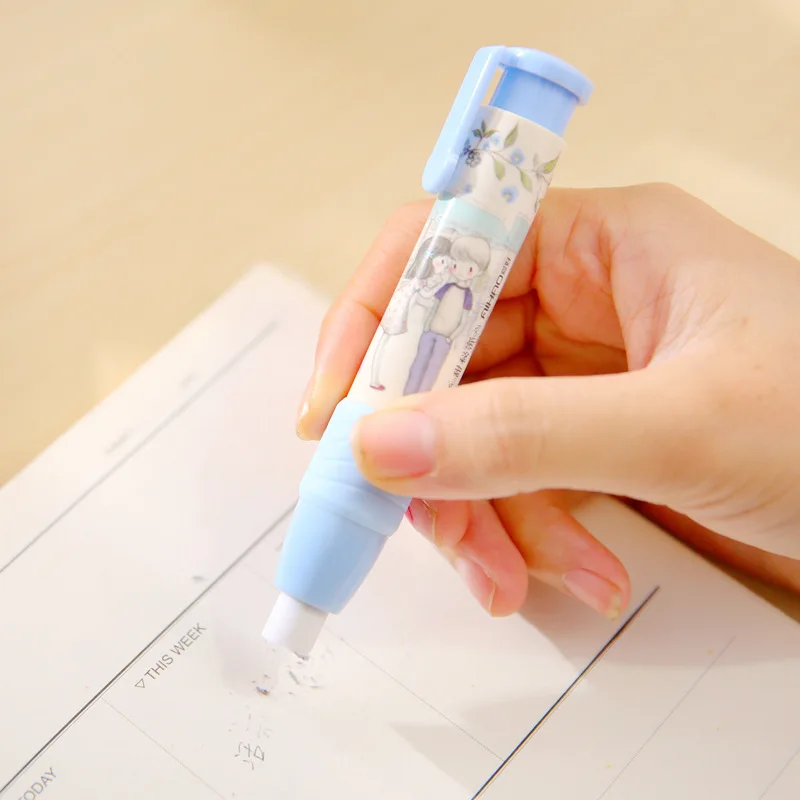 Unique Pen Shape Eraser Rubber Stationery Students Kids Gift Toy Korean