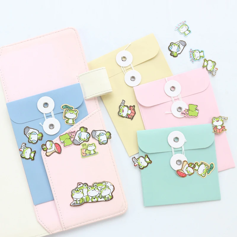 

Domikee creative macaron mini paper stickers items organizer bag cute pocket diary planner inner pouch notebook accessories 4pcs