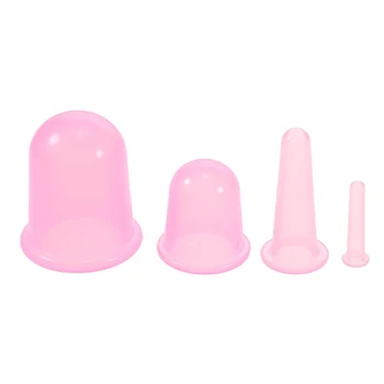 

4Pcs Medical Vacuum Cupping + Suction Pump Suction Therapy Device Set Body Massage Herapy Kit Silicone Cupping Cup Health Care