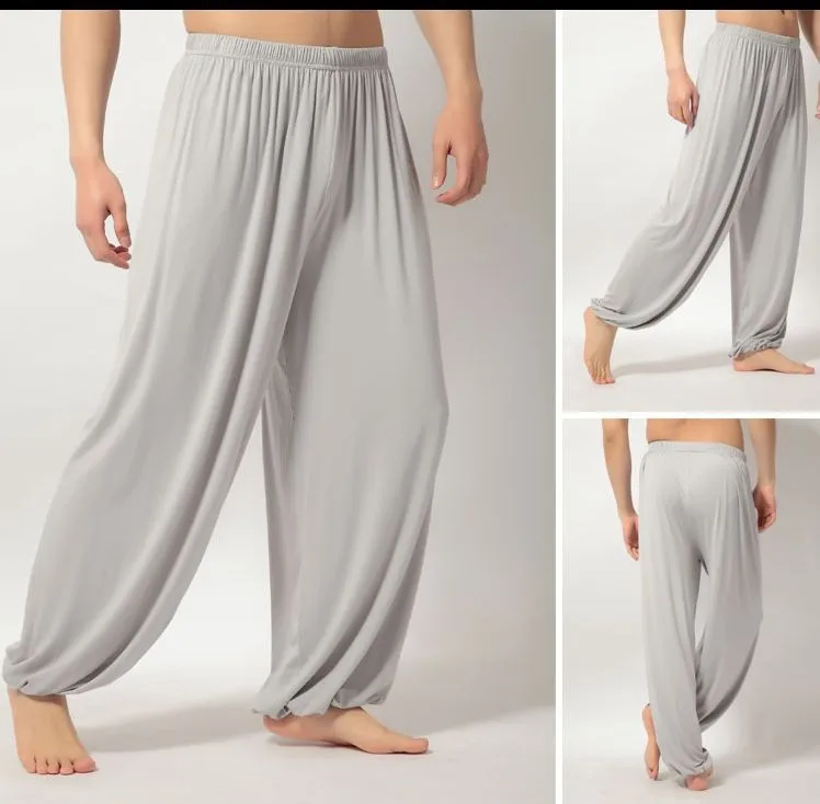 Высококачественные мужские Модальные штаны для йоги, спортивные штаны для занятий йогой, мужские Кунг-блумеры для кунг-фу, штаны для боевых искусств