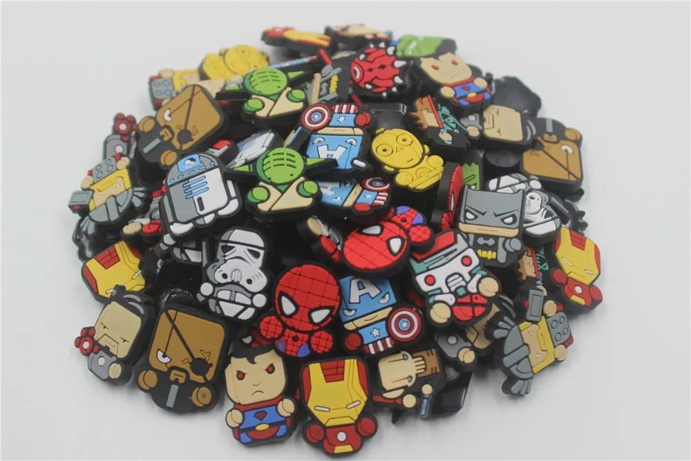 

90 Pcs Cute Star wars Super Hero Charms Shoe accessories Shoe Charms Shoe Decorations for Croc Bracelet Wristband Gift