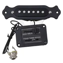 Yibuy Регулируемый одной катушки магнитного Акустическая гитара Пикап Черный с двухтактной switch