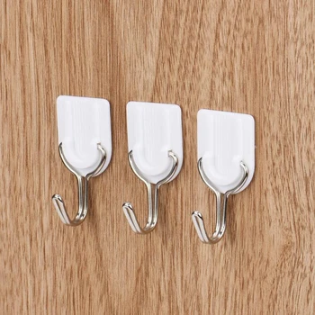 

6Pcs Door Wall Hanger Holder Tiles Glass Adhesive Strong Sticky Hooks Bathroom Kitchen Utensil Clothing
