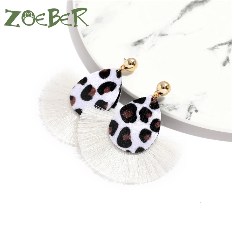 

Cow colors Leopard Dangle Drop Earrings Biscuits Round Resin Cheetah Tassel Earrings for Women sector Pendientes oorbellen