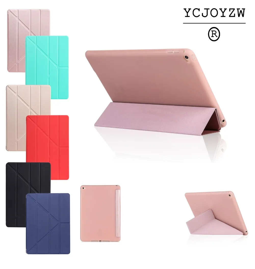 

Case for Apple 2017 2018 NEW iPad 9.7 - PU leather cover TPU soft silicone Multi-function-bracket shell-Smart sleep wake up