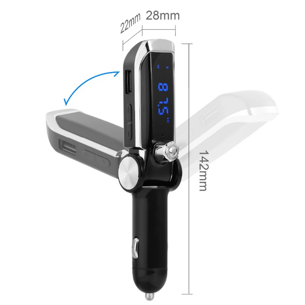 Gakaki Bluetooth Car Kit Wireless Fm Transmitter Radio Adapter FM Modulator Handsfree Mp3 Player USB Car Charger For Smartphone