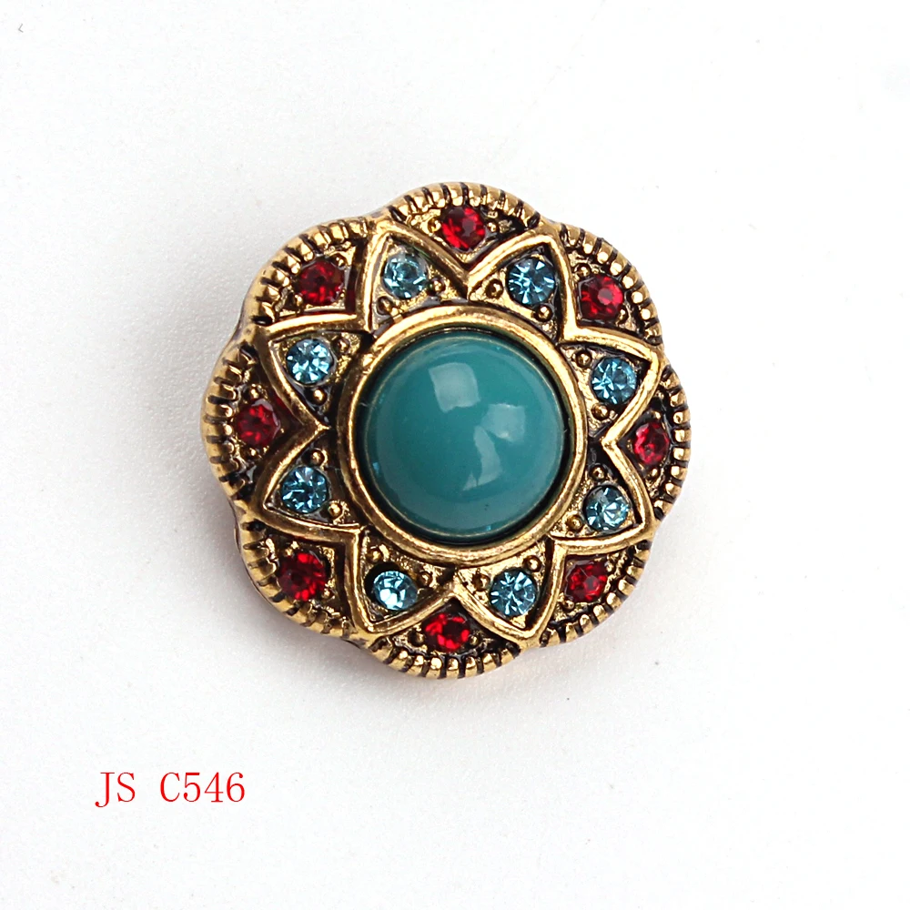 

(5 pieces/lot) Antique Bronze Metal Color Stone Resin Beads Interchangeable Ginger Snaps 20mm Snap Button