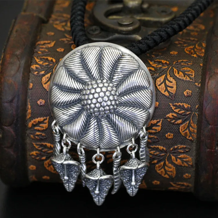 

Character silver products new women's tassel pendant Pendant of new leaf type S990 Pendant