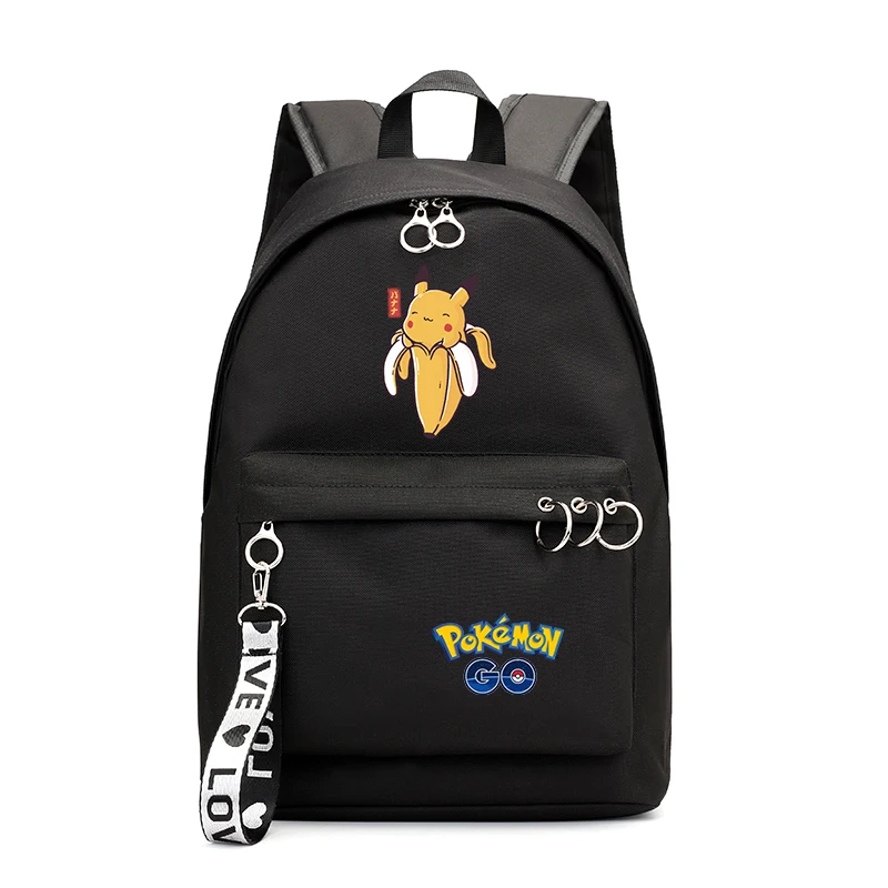 Черные школьные сумки для рюкзак для девочек-подростков Pokemon/pikachu/charmander женская сумка для книг большая школьная сумка Молодежный колледж отдыха