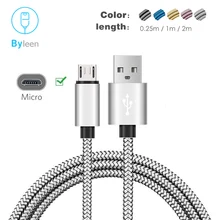 Нейлоновый 5-контактный Micro USB кабель для синхронизации данных и зарядки для LG K50 K40 Candy K8 K10 X power 2 2M Длинный кабель для samsung A3 A5 A7