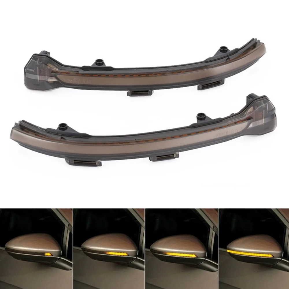 Dynamic LED Turn Signal Light EMARK Smoked Side Mirror Sequential Blink