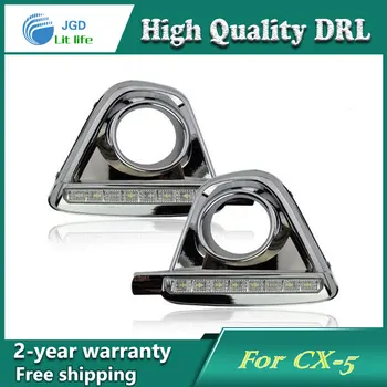 

Free shipping !12V 6000k LED DRL Daytime running light case for Mazda CX-5 2012 fog lamp frame Fog light Car styling