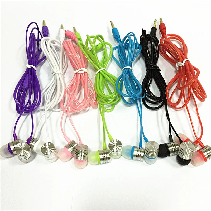

High Quality Round Wire In-ear Earplugs Earphones Data Cable 10 Pcs/lot 3.5mm Plug Headset Universal For Mobile Phone MP3 MP4