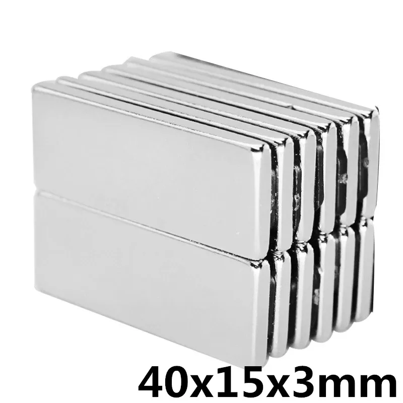 5 шт. 40x15x3 мм N35 Супер сильный редкоземельный магнит блок мощный неодимовый