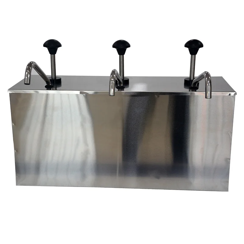 

3 Bucket Sauce Dispenser Pump Squeeze Condiment Dispensing Stainless Steel