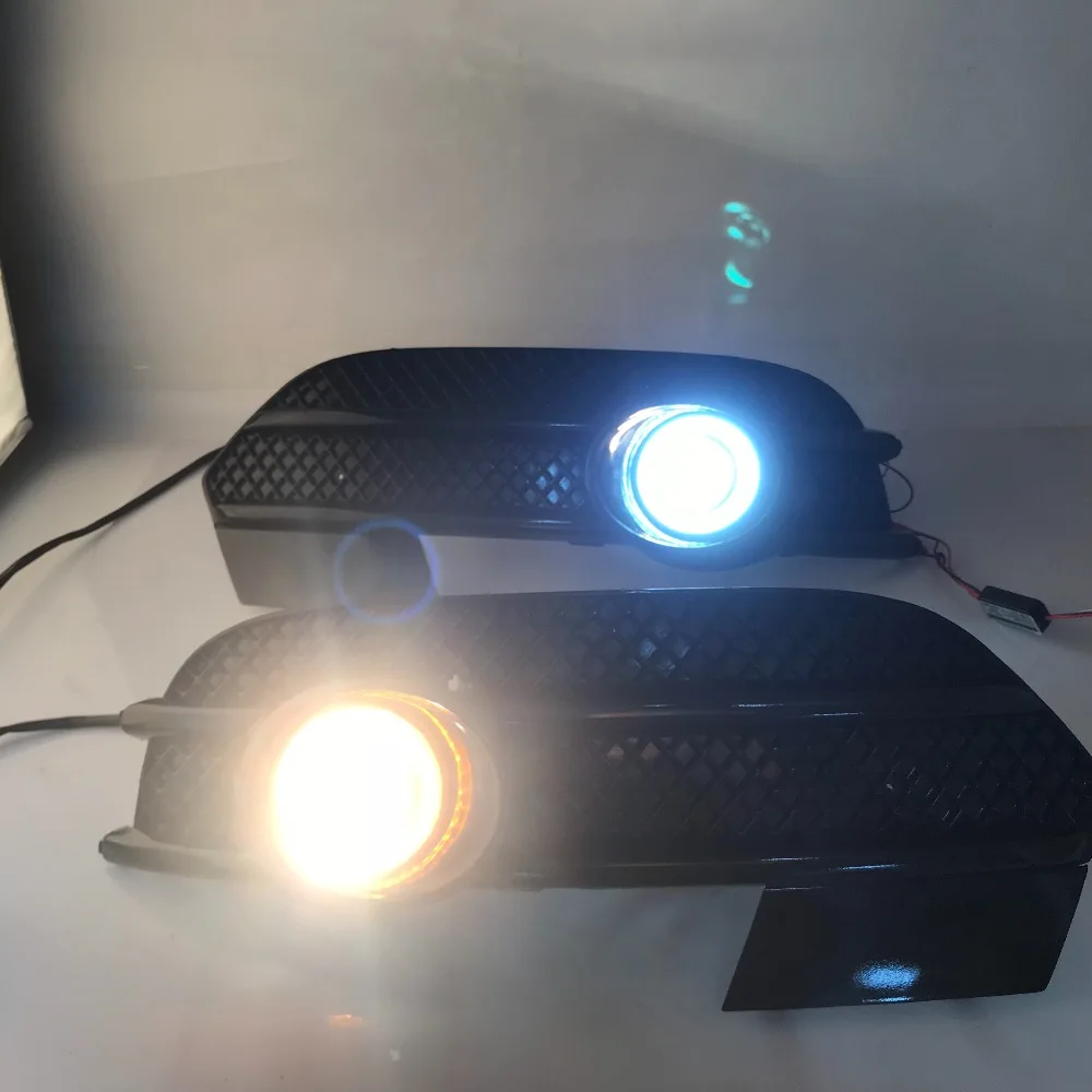 RQXR противотуманная фара вождение свет в сборе для Audi Q3 cob angel eye светодиодные дневные ходовые огни сигнал поворота