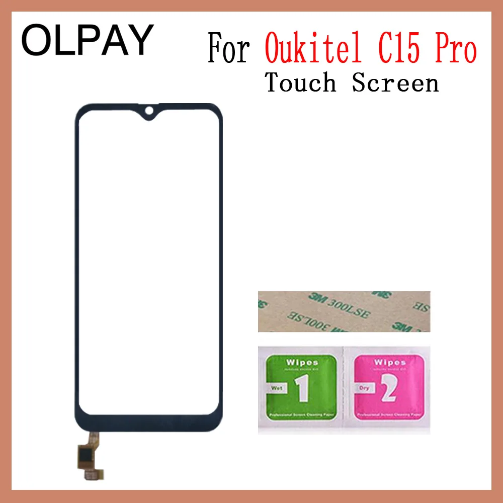 OLPAY 6,09 ''сенсорный экран для мобильного телефона Oukitel C15 Pro сенсорный экран стекло дигитайзер панель объектив сенсор Бесплатный клей+ салфетки