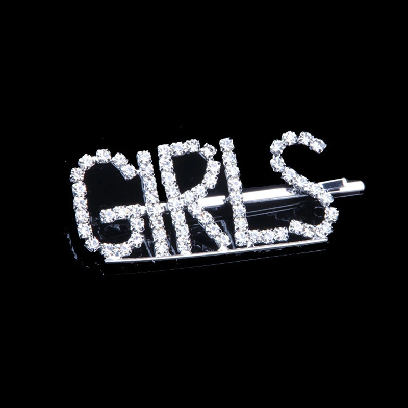 Хрустальные украшения для волос уникальные буквы заколки парики женские Детские Девочки подарок Свадебная вечеринка заколки для волос и Заколки головные уборы - Окраска металла: GIRLS
