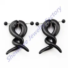 Showlove пара УФ Акриловые Поддельные спиральные конусные беруши расширитель пирсинг дизайн