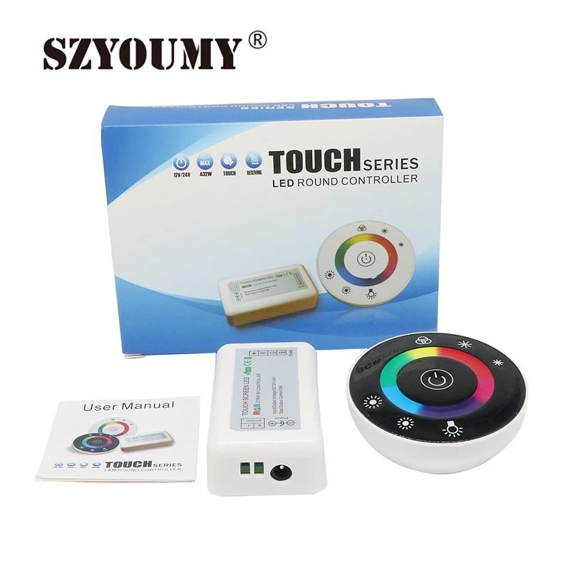 SZYOUMY 1 шт. светодиодный сенсорный круглый RGB контроллер DC12V-DC24V 18A 7 Ключи РФ Пульт дистанционного управления