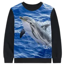 Новая Брендовая детская одежда с длинными рукавами для мальчиков и девочек детская футболка одежда для детей футболки с принтом дельфинов