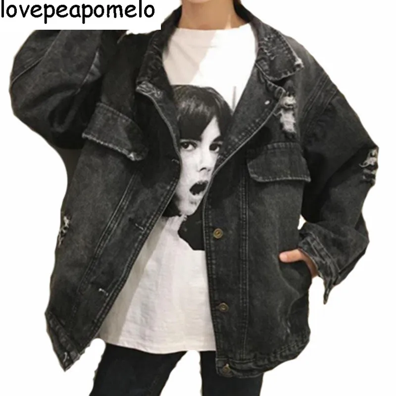 

Denim Jacket Women 2018 Vintage Fashion Jeans Overcoat Ladies Jacket Tops Turn Down Collar Slim Black Basic Jacket Clothing D307