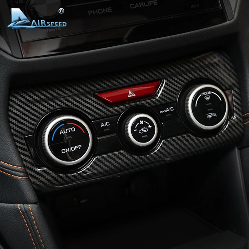 Airspeed Carbon Fiber Interior Car Door Window Lift Switch Center Console Side Air outlet conditioning panel Decor for Subaru XV (5)