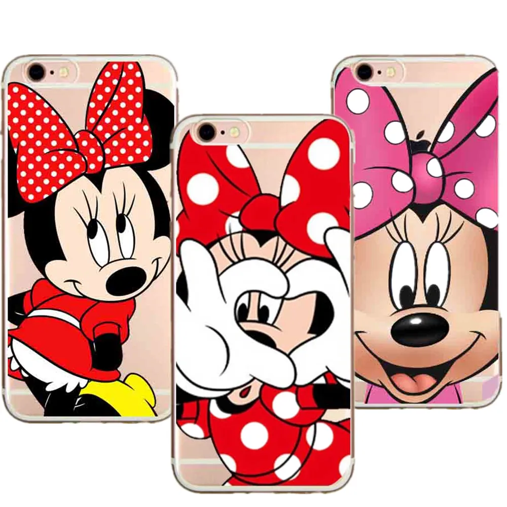 

Minnie Mickey Mouse Donald Daisy Duck Emijo Clear soft silica Cover for iPhone 5 5s SE 6 6s Plus 7 7Plus Phone Case For 8 8Plus
