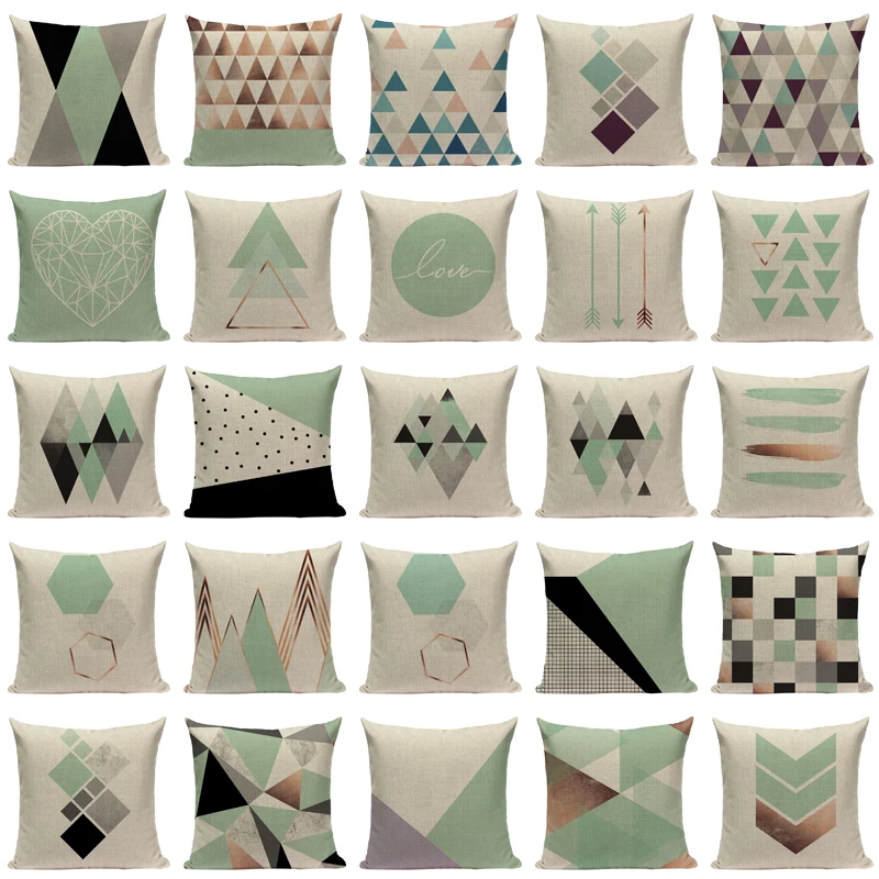 Housse de coussin scandinave vert - 23 design minimalistes au choix 1 L318