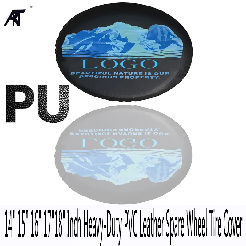 

Car Styling Spare Tire Cover Tyre Protector Spare Tire Car Cover Wheel Cover Snow Mountain PU Leather For TOYOTA PRADO