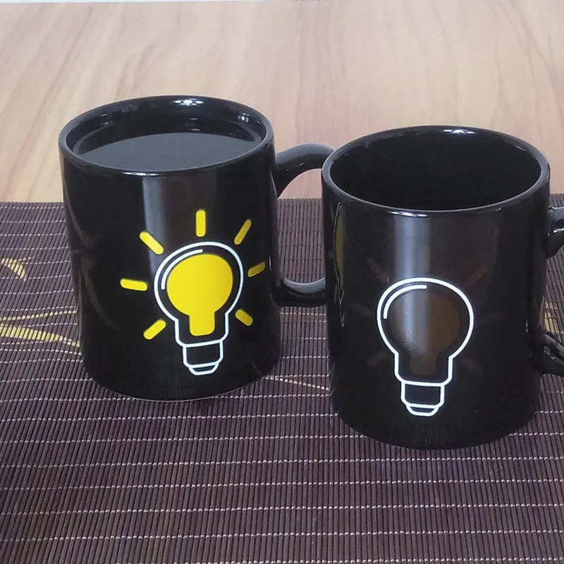 

1 Pcs light bulb color change cup ceramic tea cup student breakfast cup coffee cup office drink birthday gift 7ZDZ338