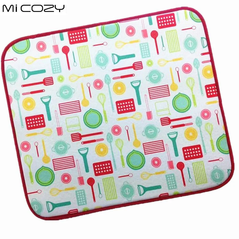 

Microfiber Sponge Dish Drying Mat 41x46cm KitchenTable Heat Insulation Anti Skid Pads Placemat Cartoon Printed Table Mat