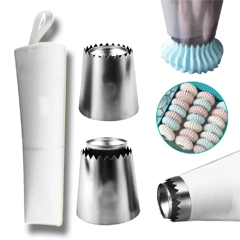 

3Pcs/Set Russian Icing Piping Nozzles Cookie Biscuit Ice Cream Pastry Tips Set DIY Cake Decorating Tools Kitchen Accessories