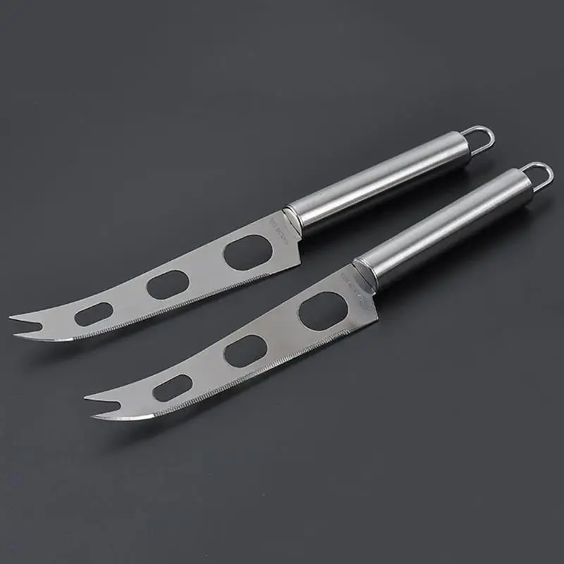 Multifunction Cheese Knife Stainless Steel Cheese Knife With Fork Tip Serrated Pizza Cake Cutter Cheese Slicer Kitchen Tool