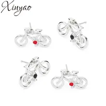 XINYAO Модные украшения любовь велосипед Форма серьги стержня Симпатичные Прокат серьги best подарок для Для женщин украшения 11X18,5 мм F7383