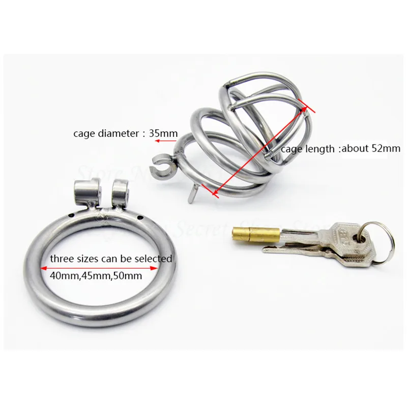 Newest 304 Stainless Steel Cock Cage Male Chastity Device Penis Rings Virginity Lock Cock Ring Adult Game Chastity Belt For Men