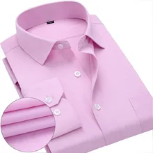 Long Sleeve Solid Color Twill Shirt Men Regular Fit Turn-down Collar Non Iron Business Casual Dress Shirts Work Wear Camisa