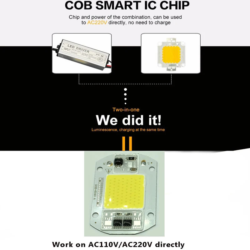 6 шт. 15 Вт 25 40 50 светодиодный чип COB 220 В 110 вход Smart IC нет необходимости в