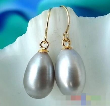 

FREE SHIPPING>>> 1526 GRAY RICE FRESHWATER PEARL DANGLE EARRING